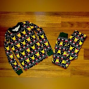 Pokemon Pikachu Holiday Kids Hanna Andersson Pajama Set Size 8 (130cm)